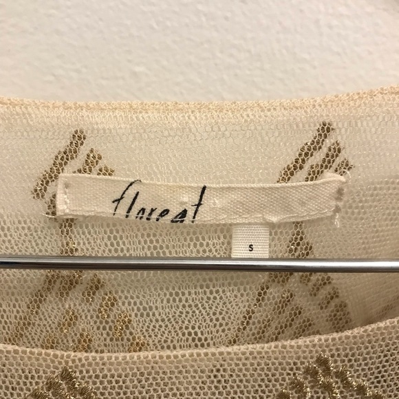 Anthropologie Floreat Gold Stream Sequin Tank small Swing Top sequins embroidery - Picture 10 of 13